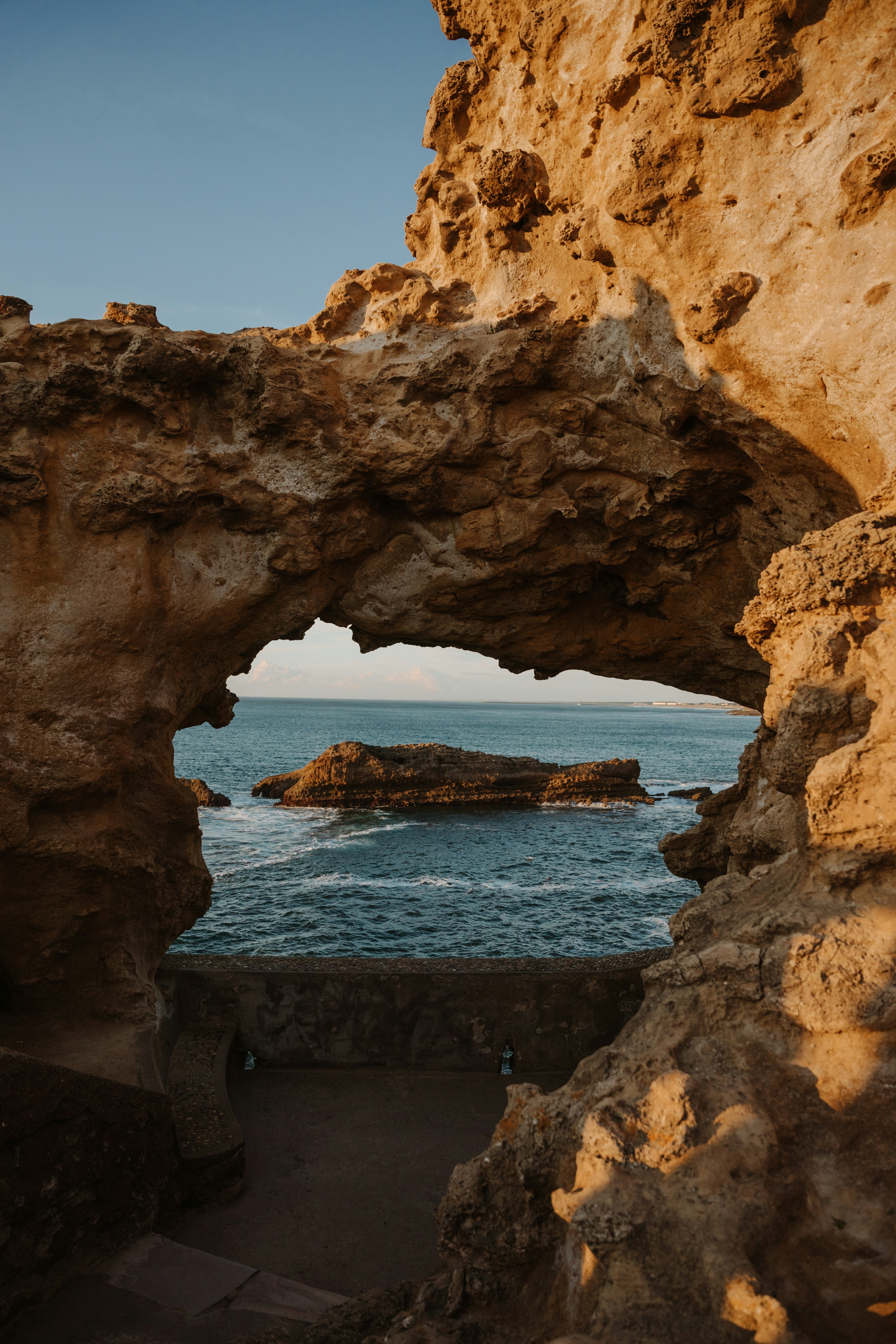 Golden rock arch at Praia da Rocha, Portimão